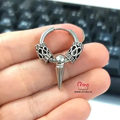 گوشواره حلقه‌ای اسپرت با آویز قابل جدا شدن