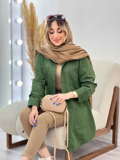 مانتو جین رنگی پایین گت آوا