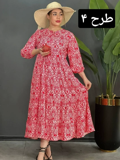 پیراهن فلور چین‌دار کد 1520