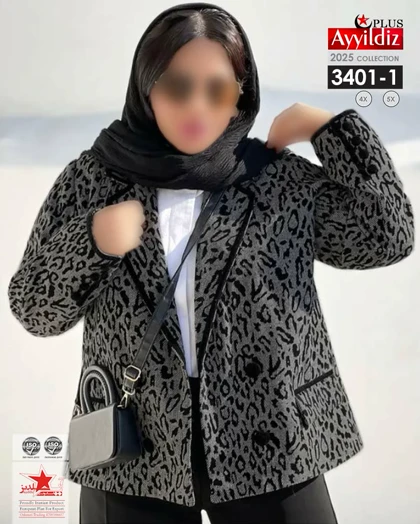 کت مجلسی زنانه شیک سایز بزرگ کد 3401