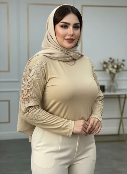 شومیز گیپوردار مدل سوگل کد 50271