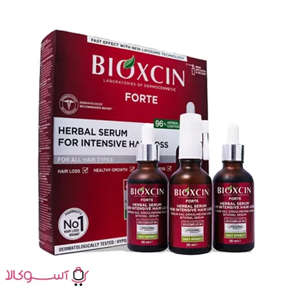 پک سرم ضد ریزش مو گیاهی بیوکسین مدل forte (3 عدد سرم)