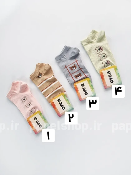 جوراب مچی نخ پنبه طرح استیکر