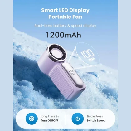 پنکه دستی شارژی مدل X688 با نمایشگر LED و شارژ Type-C