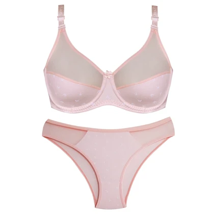 ست شورت و سوتین زنانه پانیذ مدل فنردار پرستو گلبهی کد 9046-New