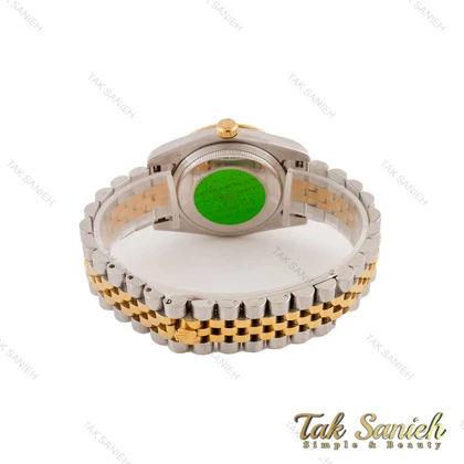 ساعت رولکس مردانه دورنگ طلایی خطی صفحه نقره ای Rolex-4729-G