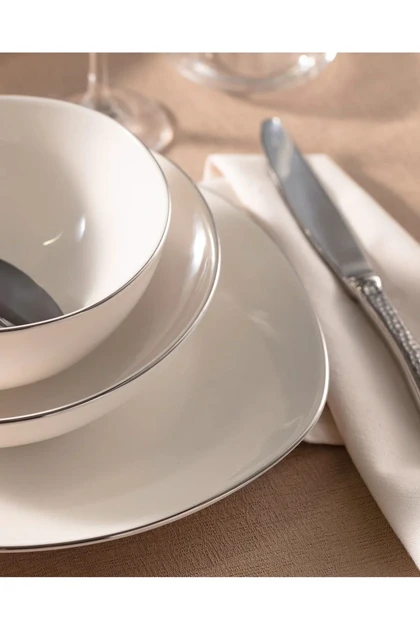 سرویس غذاخوری Madame Coco مدل Alette Bone China - نقره‌ای