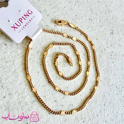 زنجیر زنانه ژوپینگ مدل ستاره طلایی 45 سانت کد 4291