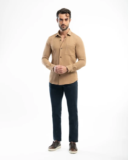 ام کی کالکشن پیراهن آستین بلند mk-23272-camel