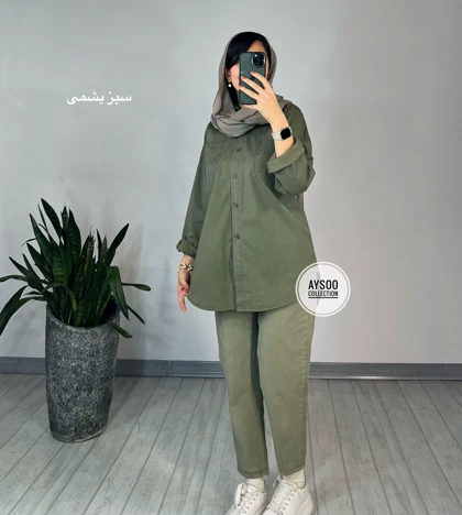 مانتو جین رنگی پرنده