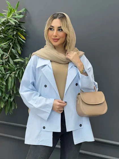 مانتو لینن شش دکمه