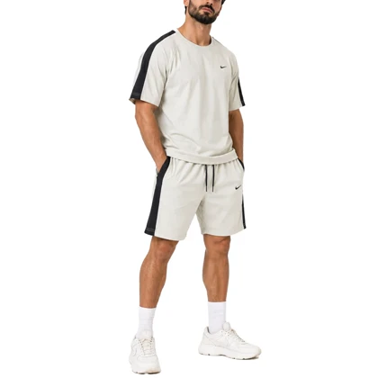 ست تیشرت و شلوارک ورزشی مردانه نایک مدل Dri Fit-YC701 کرم