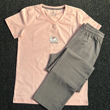 ست تیشرت و شلوار راسته زنانه/کد6267