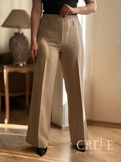 شلوار کرپ دوبل فلرکمردار قد 106