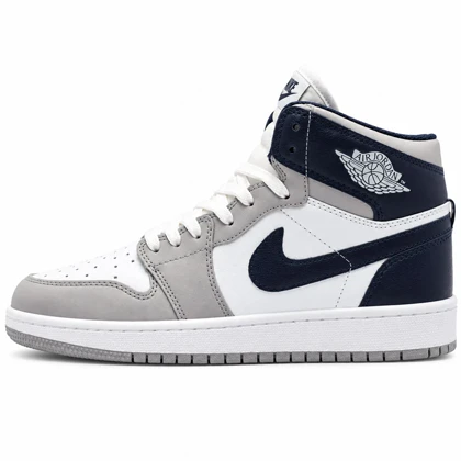 کفش و کتانی مردانه ساق‌دار مدل NIKE JORDAN 1 رنگ سفید سرمه ای کد 2415