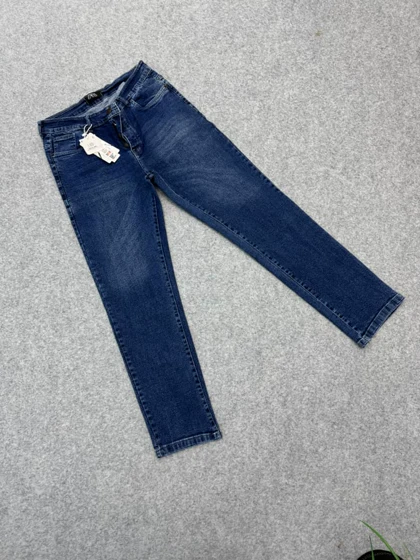 شلوار جین راسته مردانه رنگ ابی مخصوص افراد کلاسیک پوش / بدون زاپ