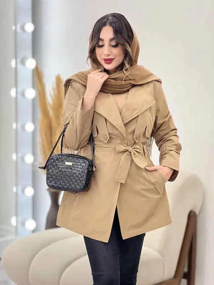 بارانی ژیله پاگن کمر دار