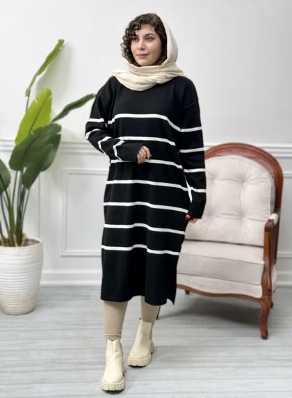 پیراهن بافت راه راه 2145