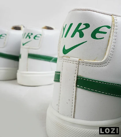 کفش کتانی ساق‌دار سفید سبز مردانه نایک NIKE blazer