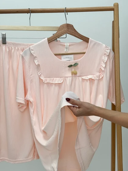 ست لباس راحتی بلوز و شلوارک کد 101