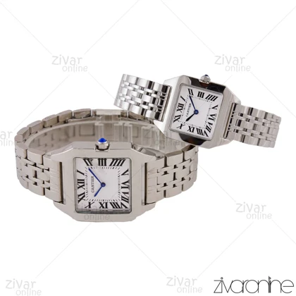 ست ساعت کارتیر مدل سانتوس نقره ای صفحه سفید 105728