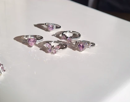 انگشتر نگین صورتی A33