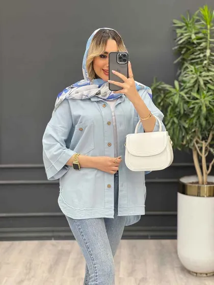 مانتو لینن جیب دکمه