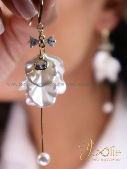 گوشواره زنانه طرح طلا مدل پر گل کد E1171