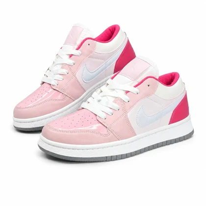 کفش کتانی زنانه مدل جردن وان صورتی ورنی Nike Air Jordan1