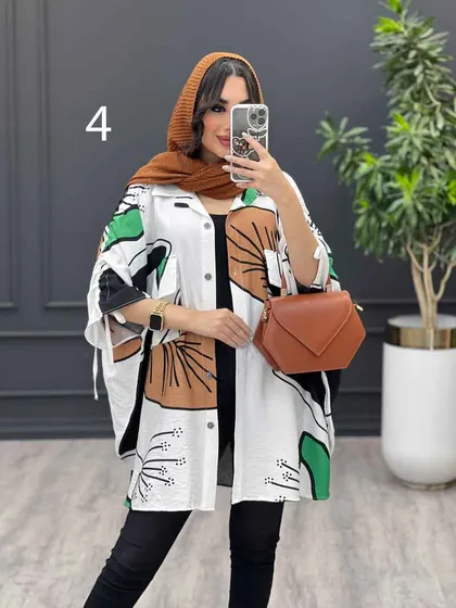 مانتو طرح دار آستین گت
