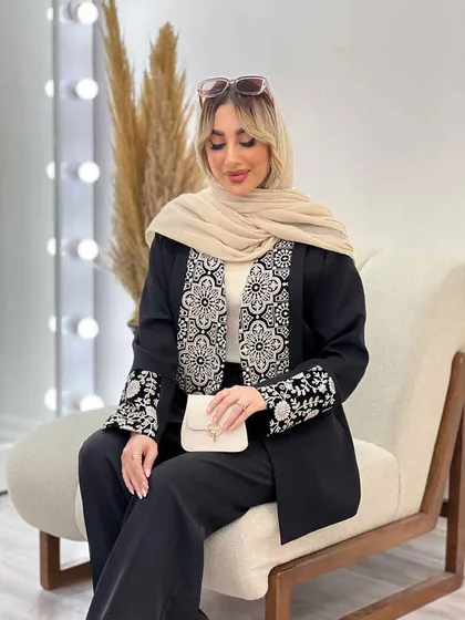 مانتو یقه آرشال پولک دوزی
