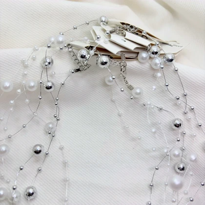 گردنبند نامرئی طرح «مروارید معلق» (Illusion Necklace) | مینیمال و اقتصادی