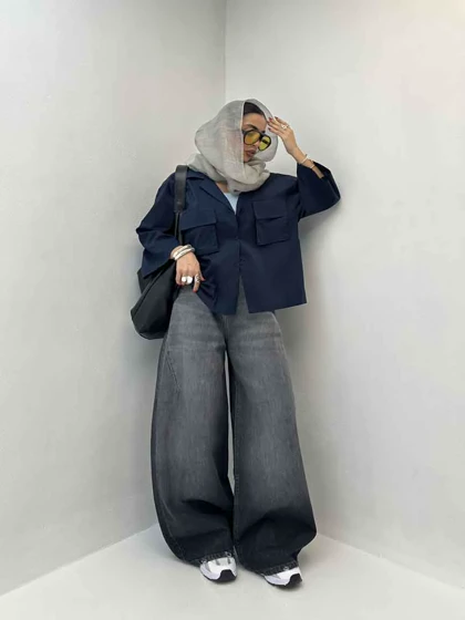 شومیز واکسی جیب‌دار