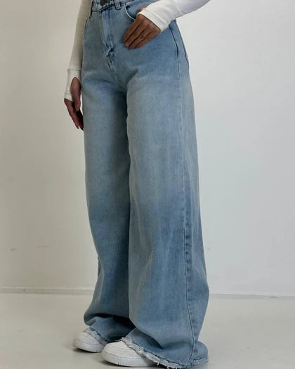 شلوار فول بگ آبی  روشن کد 1000205