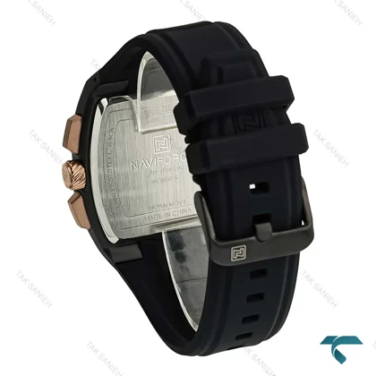 ساعت مردانه نیوی فورس NF8050 مشکی رزگلد NaviForce-7721-G