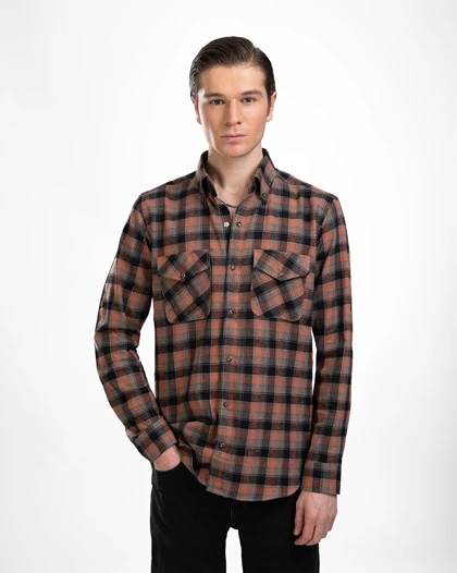 پیراهن دو جیب پشمی کد 1841