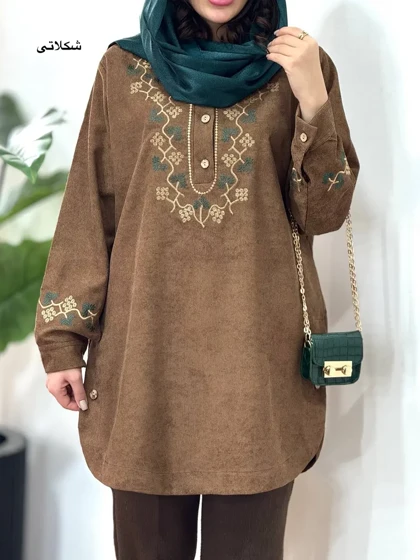 مانتو پاییزه گلدوزی آشیان