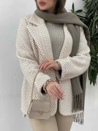 پالتو دو دکمه بغل چاک