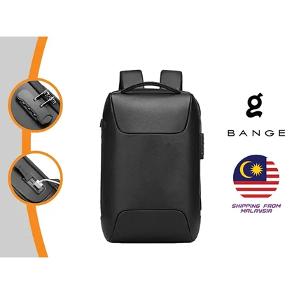 کوله پشتی لپ تاپ 15.6 اینچ چرم بنج Bange اصل مدل BG-6622 قفل دار با پورت USB