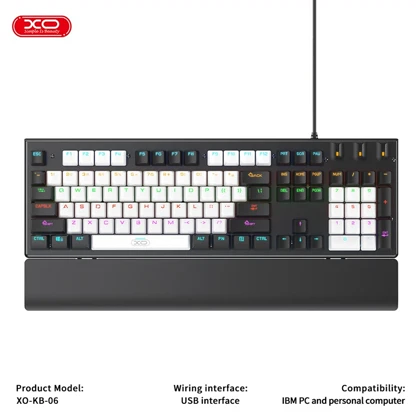 ست گیمینگ موس و کیبورد سیمی با نورپردازی RGB ایکس او KB-06