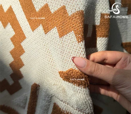 شال مبل پانچ دو رنگ اکریلیک سایز 175*150 سانتی متر