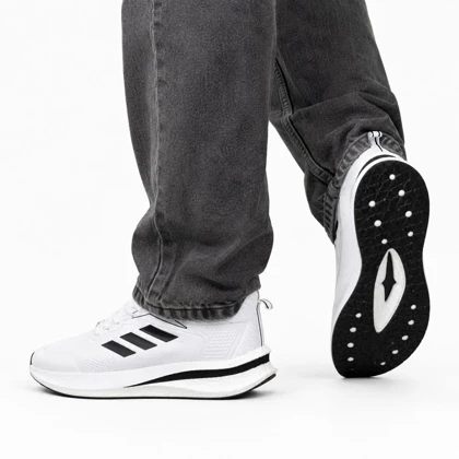 کفش کتانی مردانه مدل آدیداس زیره بست سفید مشکی Adidas New