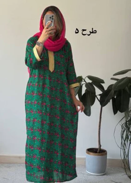 پیراهن نخی گلی