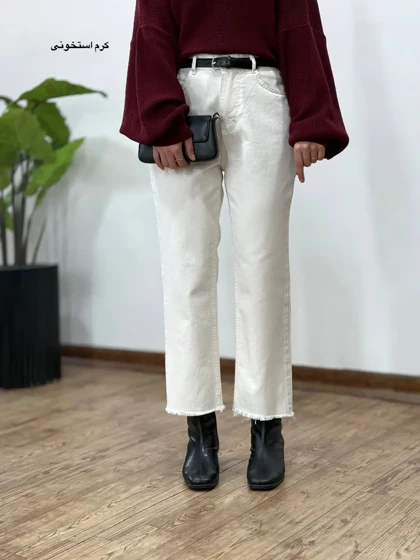 شلوار کتان واید کات