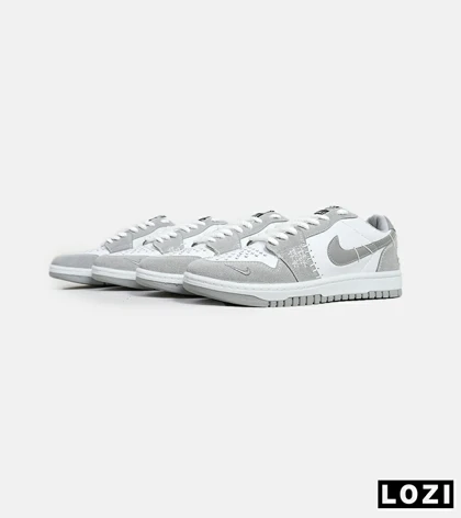 کفش کتانی مردانه و زنانه طوسی سفید نایک NIKE jordan Vodoo