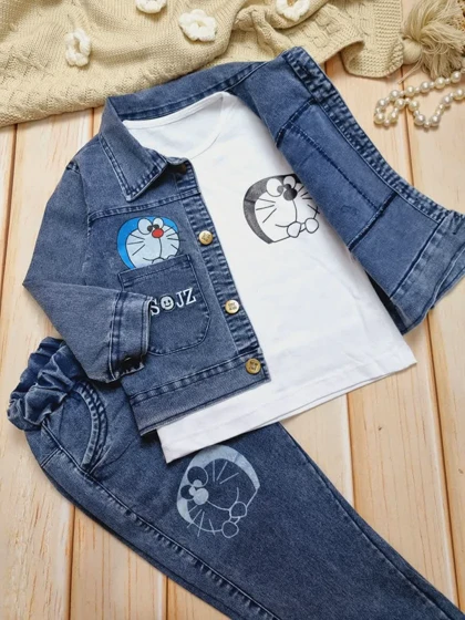 ست سه تیکه جین طرح گارفیلد