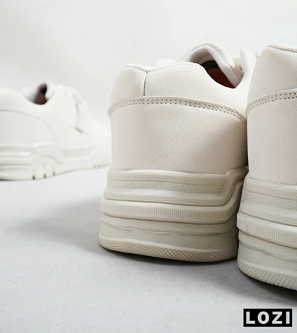 کفش کتانی بگ دار مردانه و زنانه کرم BERSHKA