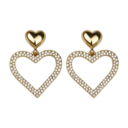 گوشواره قلبی نگین‌دار