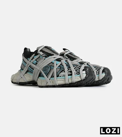 کفش کتانی مردانه مشکی طوسی آبی BALENCIAGA 3Xl Exteme Laces مدل 7757