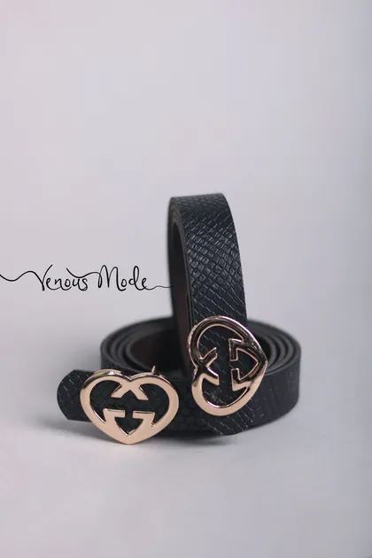 کمربند GUCCI مشکی طرحدار
